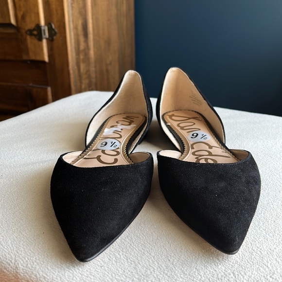Like new Sam Edelman “Rooney” black suede leather pointy toe flats size 9.5. - Picture 2 of 8